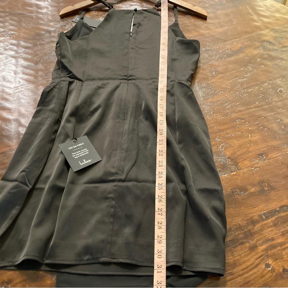 NWT Lulus Black Dress Satin Short Mini What a Stunner Size M Medium - Picture 11 of 11